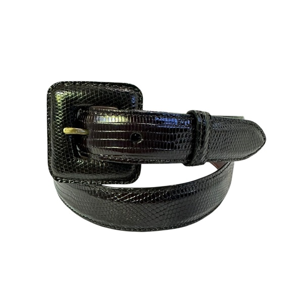 Genuine KLEINBERG SHERRILL Black Lizard Leather Women Belt Size S 29-30 main image 13